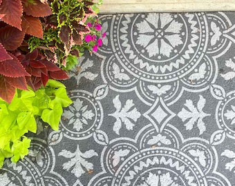 Tangier Patio Stencil – Large Cement Stencil – Patio Stencil for Painting Floors– Moroccan Tile Stencil Pattern - DIY Outdoor Makeover