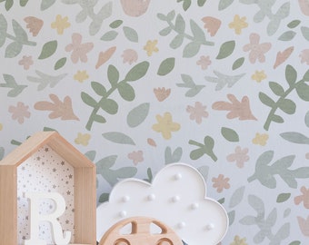 Happy Spring Wall Stencil - Floral Wall Stencil - Perfect for a Nursery - Whimsical Wall Design for DIY Room Makeover