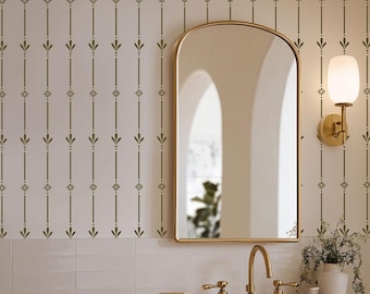 Windsor Garden Stripe Stencil - Reusable Wall Pattern - Vintage Style Wall Stencil for DIY Room Upgrade - Try Stencils Instead of Wallpaper