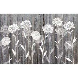 Garden Fence Large Flower Stencils - Reusable Floral Stencil DIY Decoration For Painting On Wood Walls Pattern, Jumbo Sunflower Yard Spray Paint Big Crafts Floor Stencils (CP-23