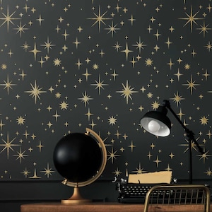 Night Stars Wall Stencils - Stars Design for Walls - DIY Cosmic Pattern for Bedroom - Create your Own Space Bed room and Paint your Ceiling