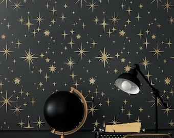 Night Stars Wall Stencils - Stars Design for Walls - DIY Cosmic Pattern for Bedroom - Create your Own Space Bed room and Paint your Ceiling