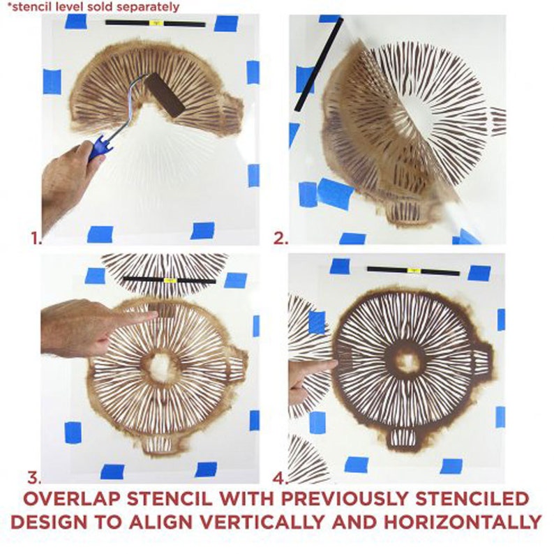 Spore Print Wall Stencil LARGE WALL STENCIL Nature Wall Stencil Easy to Use Wall Stencils for a Quick Room Update Stencils for Walls image 5