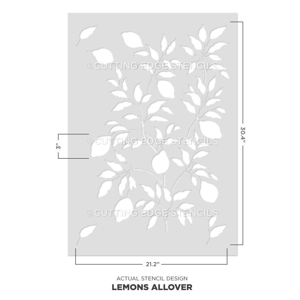 Lemons Wall Stencil LARGE WALL STENCILS Instead of Wallpaper Etsy Canada