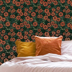 Marigold Wall Stencil - Large Floral Wall Stencil for DIY Accent Wall Upgrade - Botanical Stencil Design