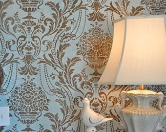 Anastasia Damask Stencil - Better Than Wallpaper! - DIY Home Décor - Easy DIY Wall Décor  - Stencils for DIY Wall Décor