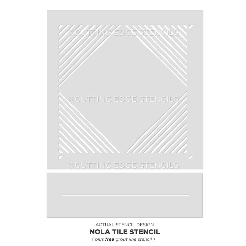 Nola Tile Stencil Geometric Cement TILE STENCILS for Painting Tiles Reusable Tile Stencils for Home Makeover Easy Tile DIY Home Décor image 9