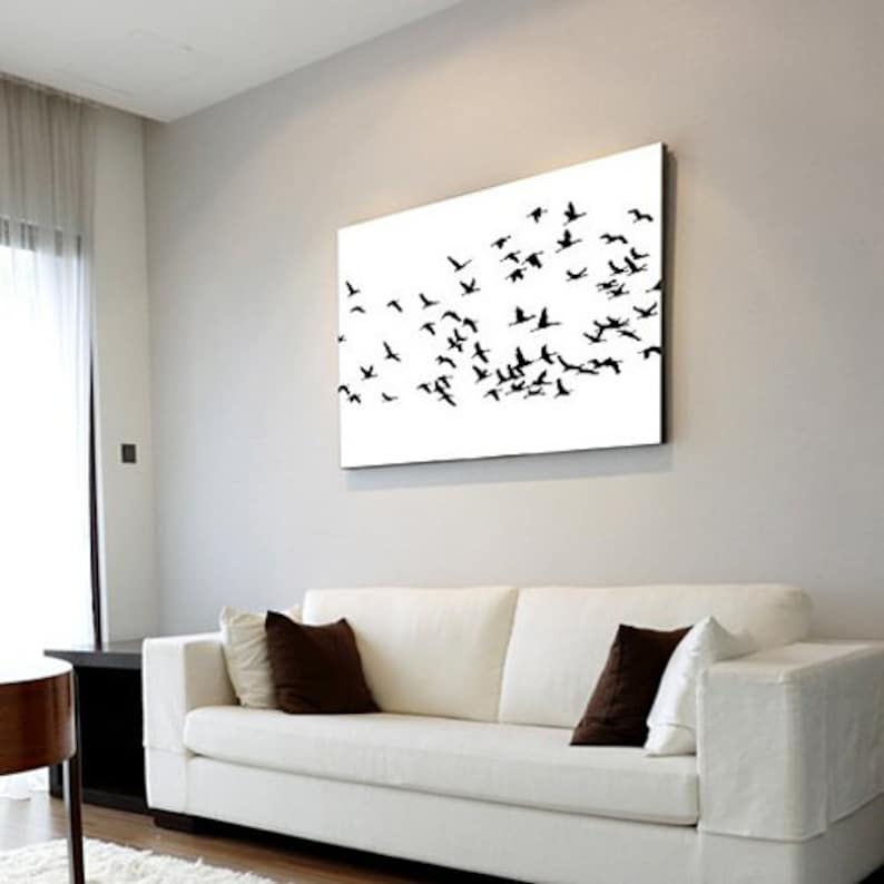 Flock Of Cranes Wall Stencil - LARGE WALL STENCIL – Bird Wall Stencil - Easy to Use Wall Stencil for a Quick Room Update - Stencil for Walls imagen 6