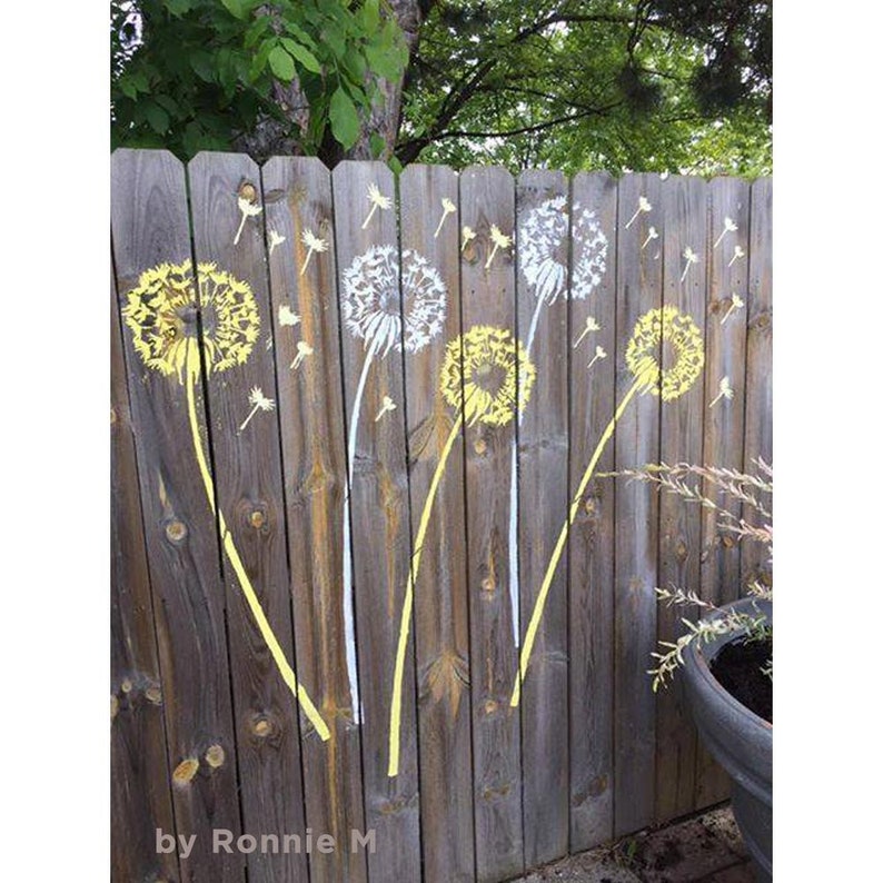 Dandelion Wall Stencil WALL ART STENCIL instead of Decals Easy to Use Wall Stencils for a Quick Room Update Floral Stencils for Walls image 5