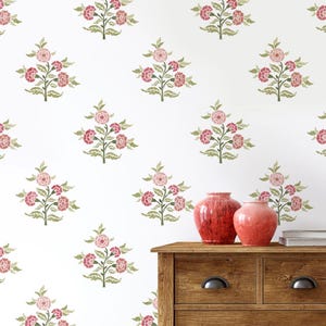 Blockprint Carnation Flower Stencil - Large Wall Stencil for Painting - DIY Botanical Design - Try Wall Stencils Instead of Wallpaper