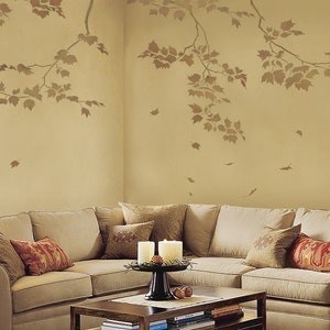 Wall Stencils Sycamore Branches 3 pc - Reusable stencils better than decals