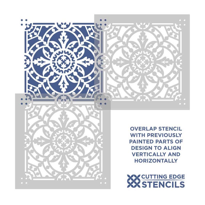 Hampton Patio Stencil - Large Cement Stencil for Patio Makeover ...