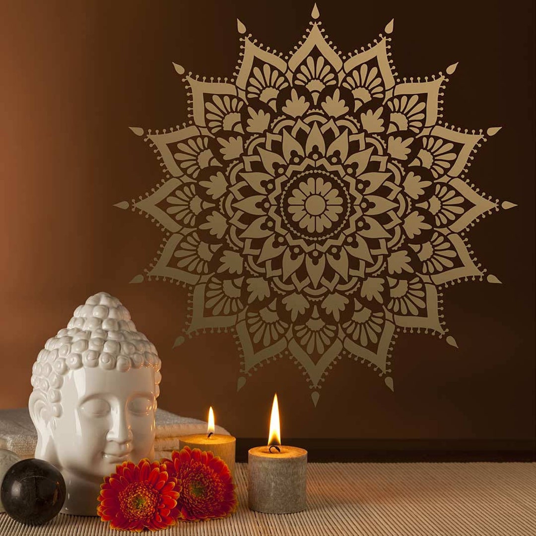 Big Mandala Floor Stencil Design 100cm Giant Mandala Stencil - Reusable ...