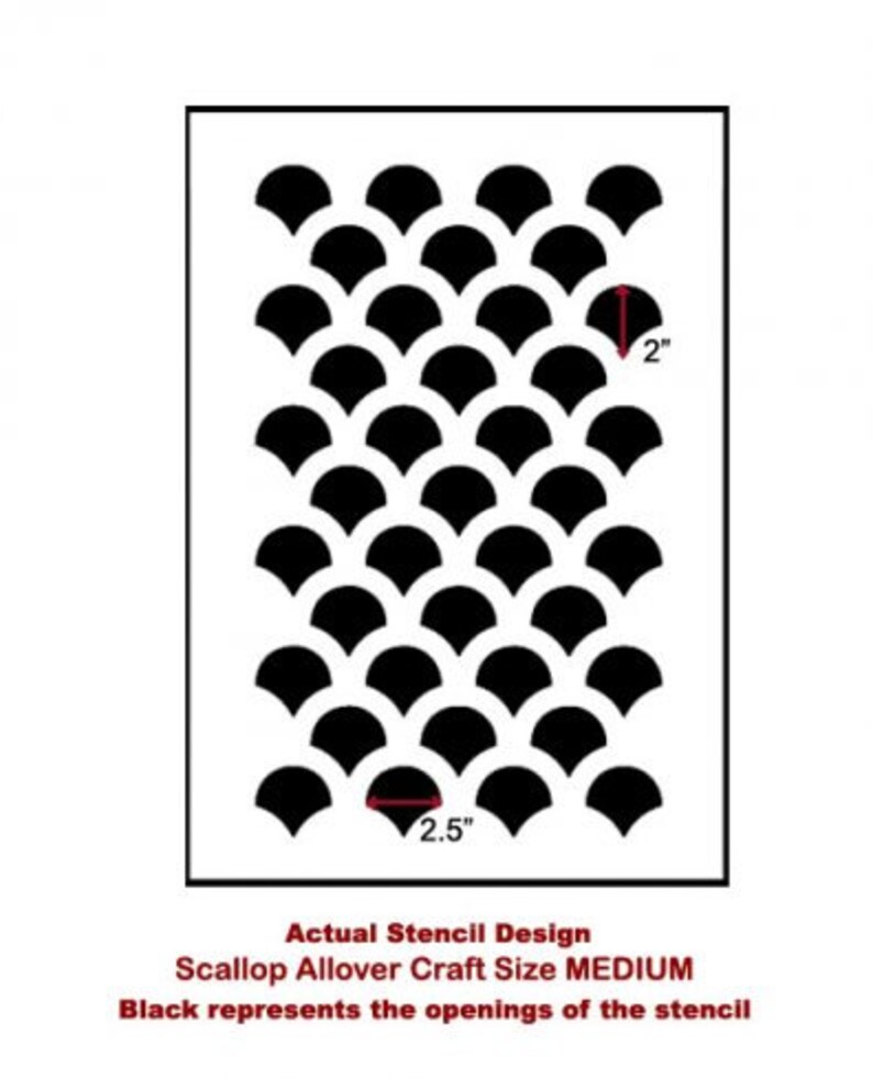 Scallop Craft Stencil Medium Size DIY Furniture - Etsy