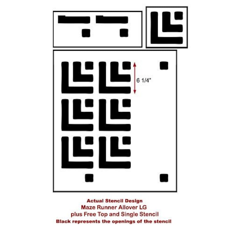 Maze Runner Stencil Large scale reusable stencil patterns for walls just like wallpaper DIY decor image 4