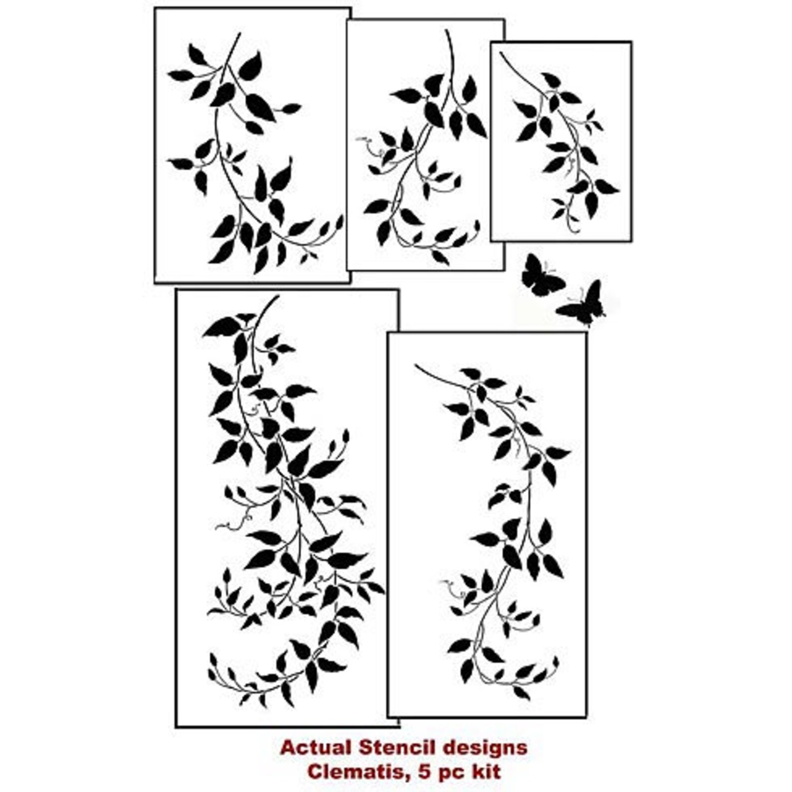 Budding Clematis Stencil 5piece Stencil Kit WALL STENCILS Etsy Australia