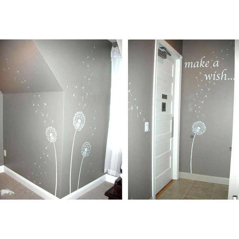 Dandelion Wall Stencil WALL ART STENCIL instead of Decals Easy to Use Wall Stencils for a Quick Room Update Floral Stencils for Walls image 8