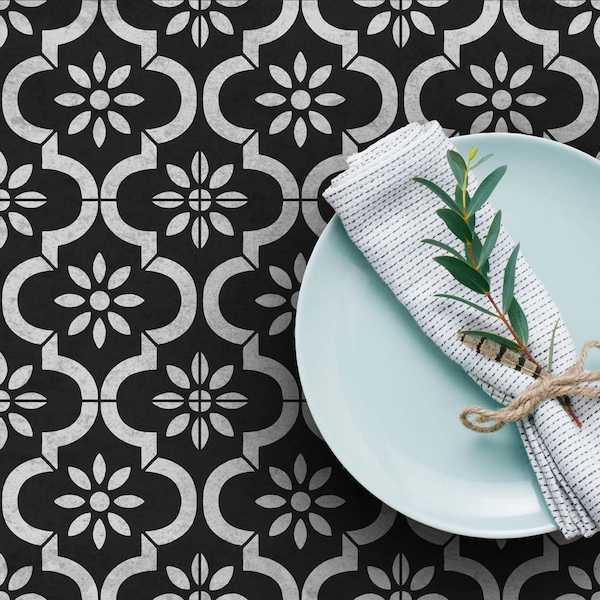 Myriam Tile Stencil – Cement Tile Stencil for Painting Floors and Backsplashes – Moroccan Tile Stencil Pattern for Easy DIY Home Décor