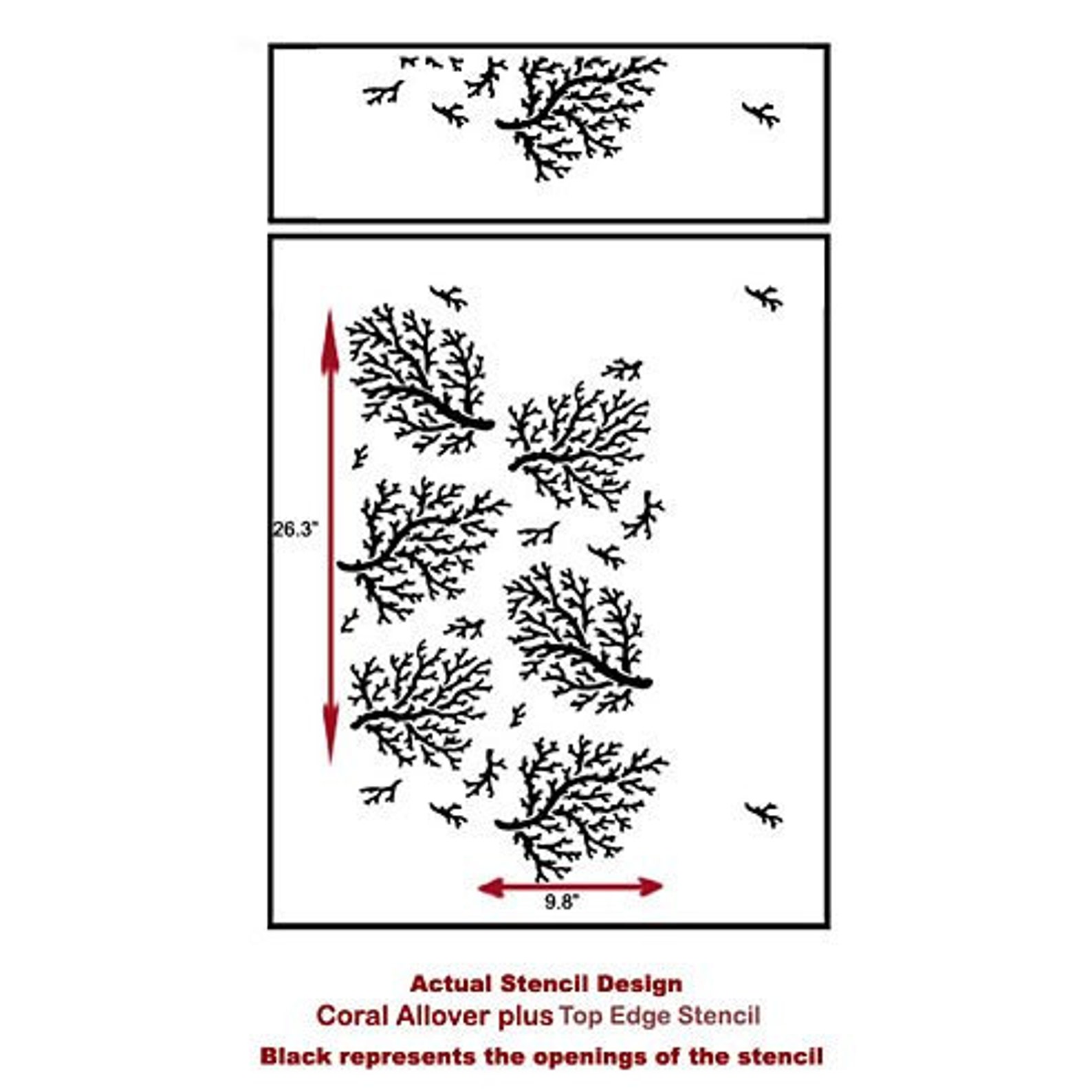 Coral Allover Stencil Pattern Reusable Stencil Patterns for Etsy