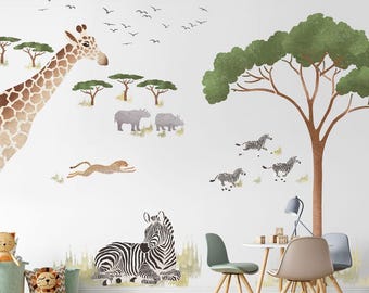 African Savannah Mural Stencil Kit - Customizable Wall Stencils for Painting the Ultimate Mural - Transform Any Room with Painting Stencils