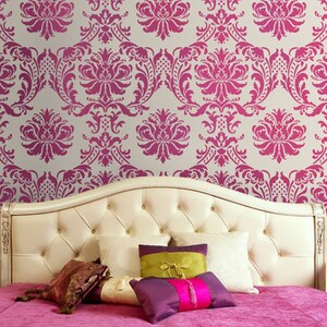 Damask Stencil Gabrielle Reusable stencils for walls and fabrics DIY wall decor image 2