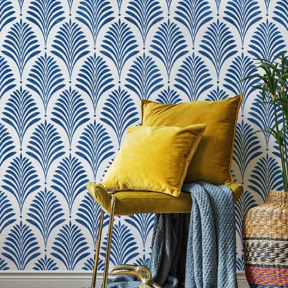 Deco Palm Wall Stencil Large Wall Stencil For Easy Room Etsy