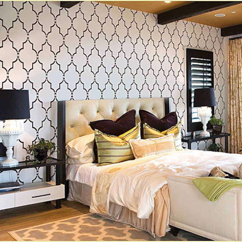 Marrakech Trellis Wall Stencil Large Stencils for Walls Etsy