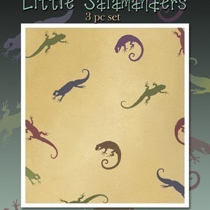 Reusable Stencils Little Salamanders 3 pc kit Kids room decor DIY image 3