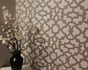 Moroccan Stencil Zamira Allover - Short - reusable wall stencil patterns for walls instead of wallpaper - DIY decor