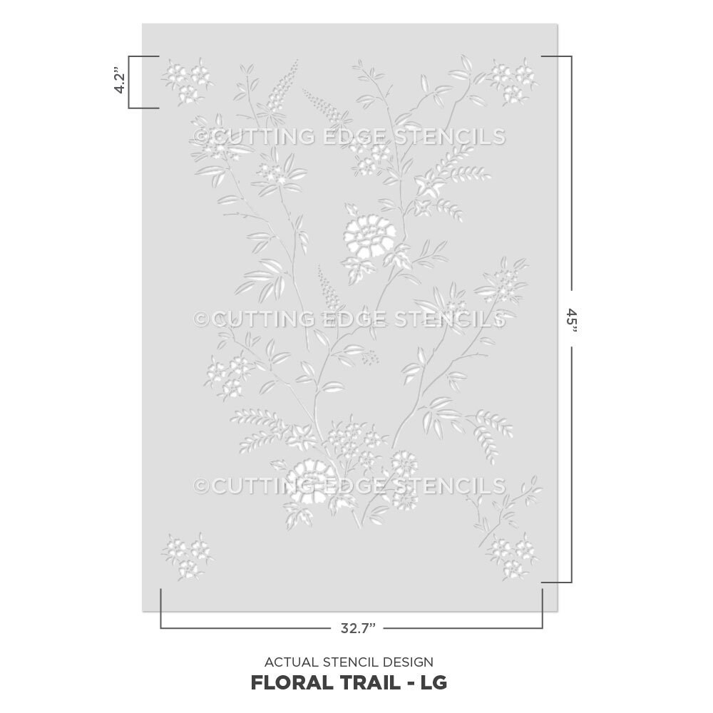 Floral Trail Wall Stencil Modern Farmhouse Wall Stencil Etsy Australia