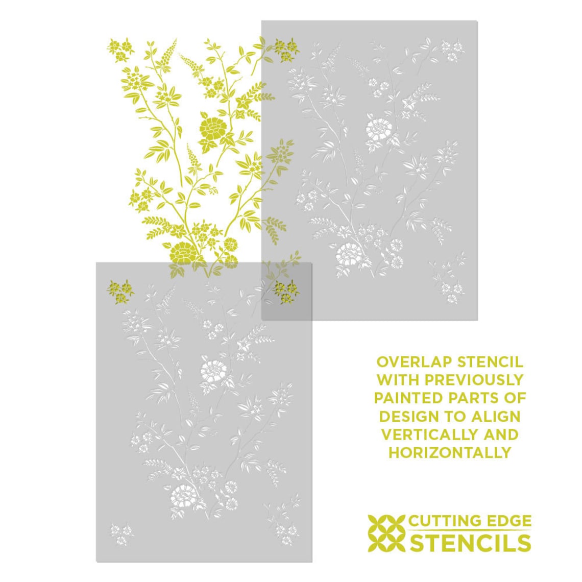 Floral Trail Wall Stencil Modern Farmhouse Wall Stencil Etsy