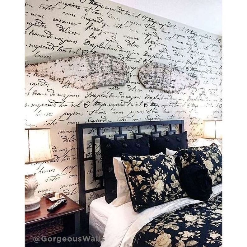 French Poem Stencil LARGE WALL STENCIL Instead of Wallpaper Etsy