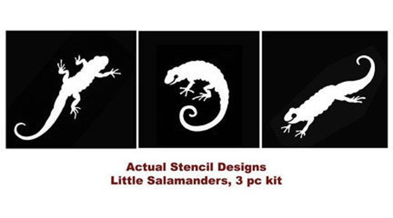 Reusable Stencils Little Salamanders 3 pc kit Kids room decor DIY image 4