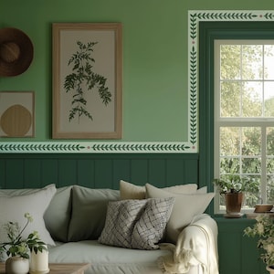 Rosemary Trim Border Stencil - Cottage Core Botanical Design for DIY Wall Art - Large Wall Stencils for Painting - Stencils for Crafts