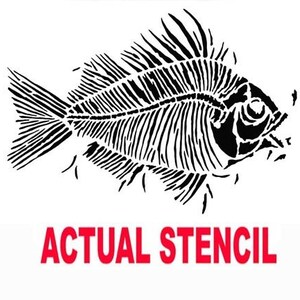 Prehistoric Large Fish Fossil Stencil Raised plaster stencil for home decor image 5