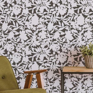Floral Dance Wall Stencil - Large Reusable Botanical Painting Stencil - Elegant Mural Stencil for DIY Flower Wall Design