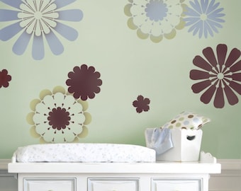 Stencils Daisy Crazy  9 pc - Easy Nursery Decor with Stencils Better than Wall Decals