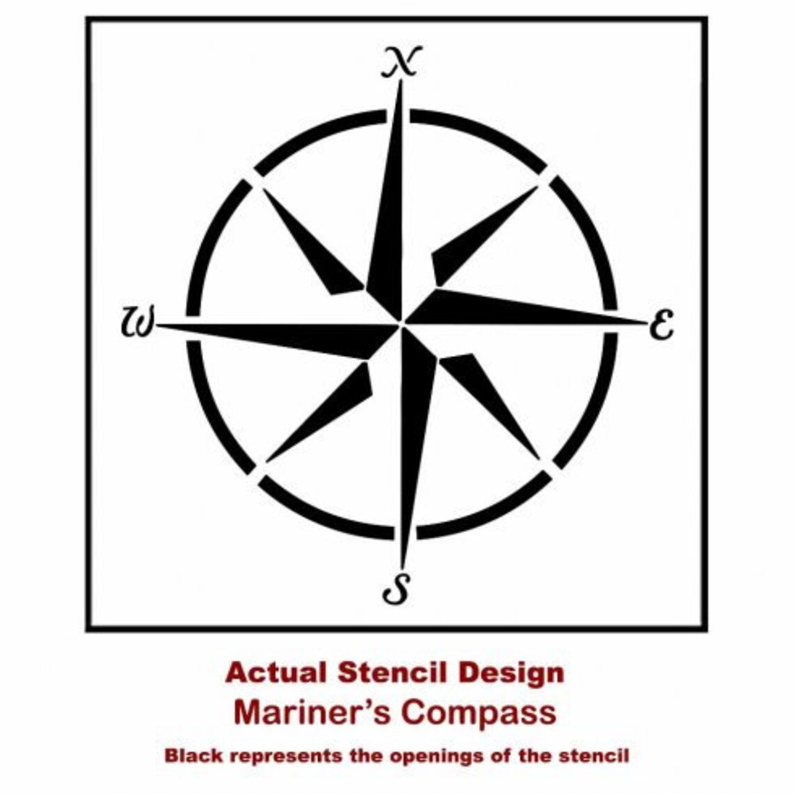 Mariner's Compass Stencil Nautical Stencil for DIY Wall Etsy