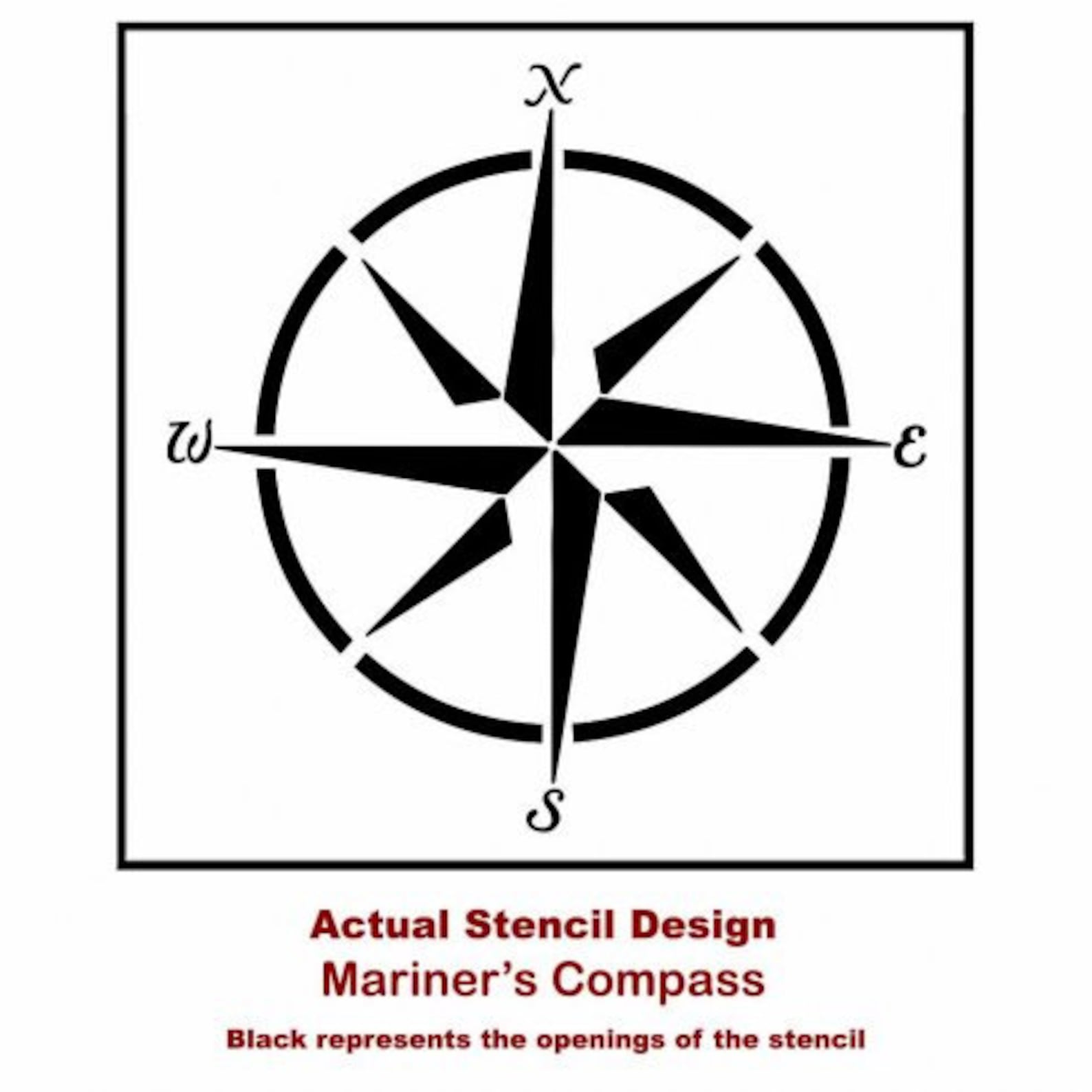 Mariner's Compass Stencil Nautical Stencil for DIY Wall Etsy