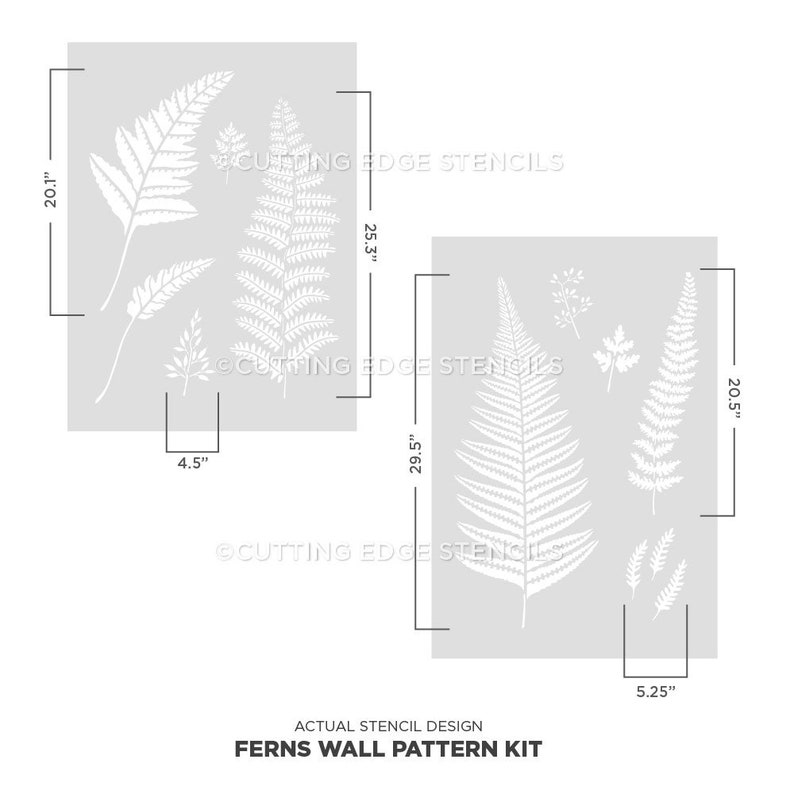 Ferns Wall Pattern Stencil Kit Maximalist Botanical Wall - Etsy