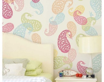 Jaipur Paisley Wall Art Stencil - Small - DIY Wall Art - Reusable Wall Decor