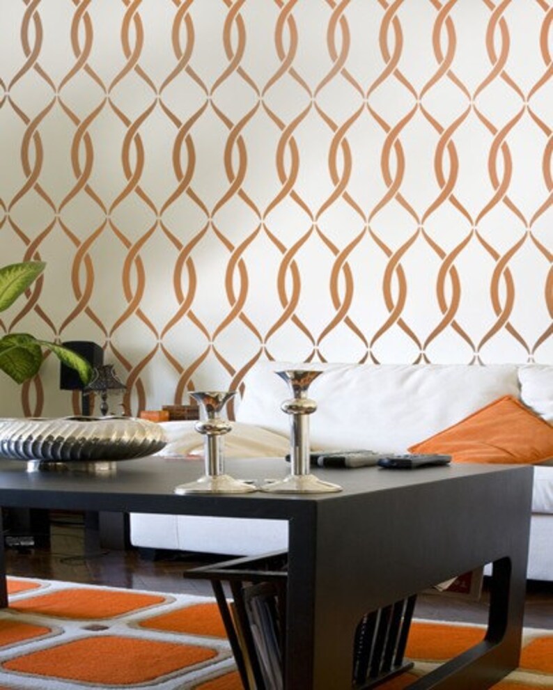 Entwine Pattern Stencil Pattern Entwined - Reusable Stencils Just Like Wallpaper - DIY ...