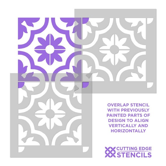 Tiles and Walls -Furniture and Fabric Stencil Moroccan Stencil DIY Floor Project.XS,S,M,L,XL Fes Tile Stencil for Floors