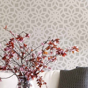 Kerala Wall Stencil- LARGE WALL STENCILS instead of Wallpaper - Easy to Use Wall Stencils for a Quick Room Update - Stencils for Walls