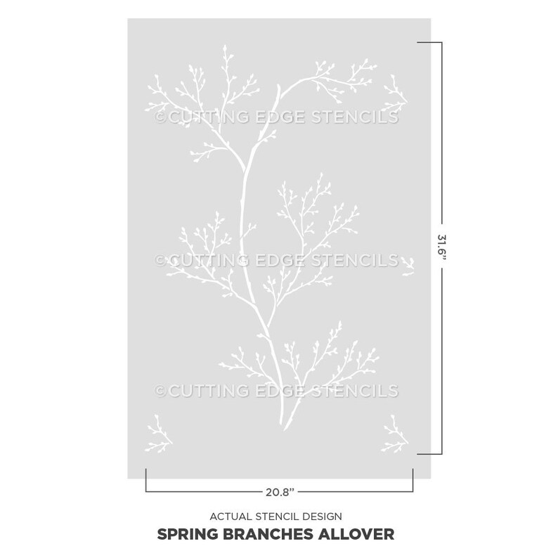 Spring Branches Wall Stencil LARGE WALL STENCIL for Easy Etsy