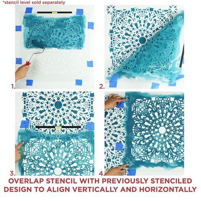 Stephanie's Lace Allover Stencil - Reusable Stencils for DIY Wall Decor ...