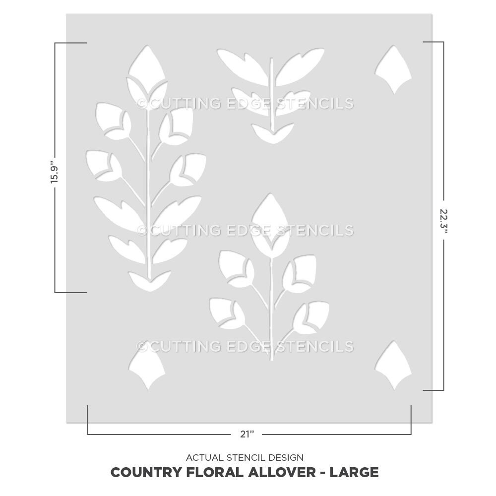 Country Floral Wall Stencil LARGE WALL STENCIL for Easy Room Etsy