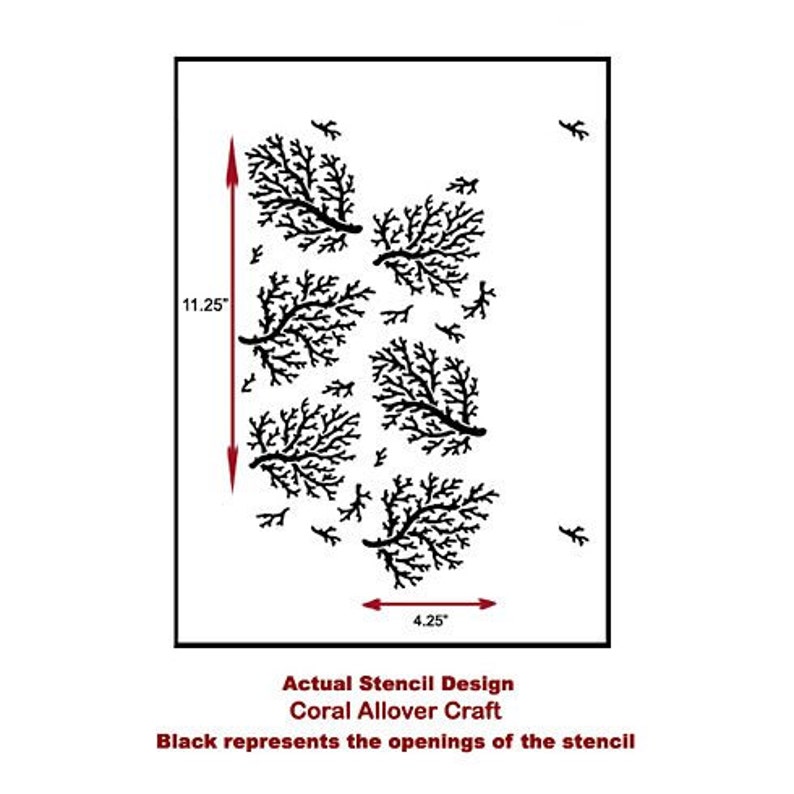 Coral Craft Stencil Pattern Reusable Stencils for Walls - Etsy
