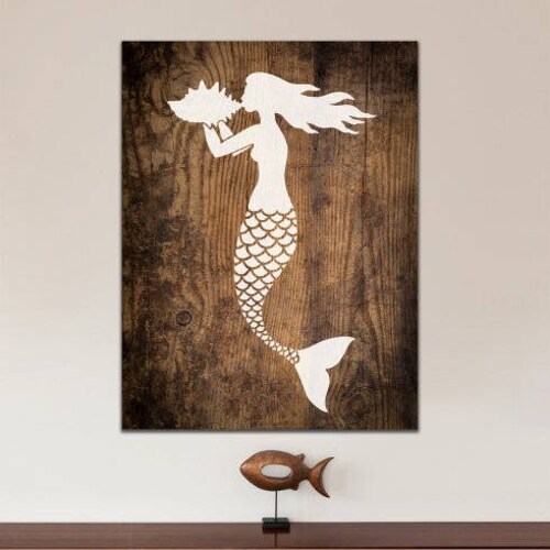 Mermaid Wall Art Stencil WALL STENCILS Instead of Decals Etsy