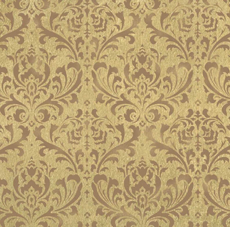 Anna Damask Wall Stencil LARGE WALL STENCILS instead of Wallpaper Easy to Use Wall Stencils for a Quick Room Update Stencils for Walls image 4